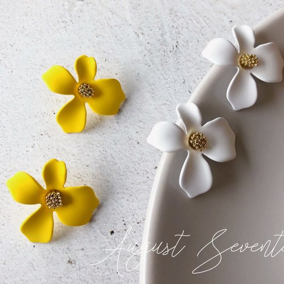 3/$35 Yellow Flower Stud Earring - Picture 3 of 5